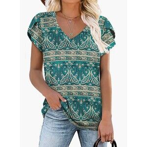 Petal Sleeve Loose Comfy Blouse Lightweight Cute Top Sz XL (16-18)